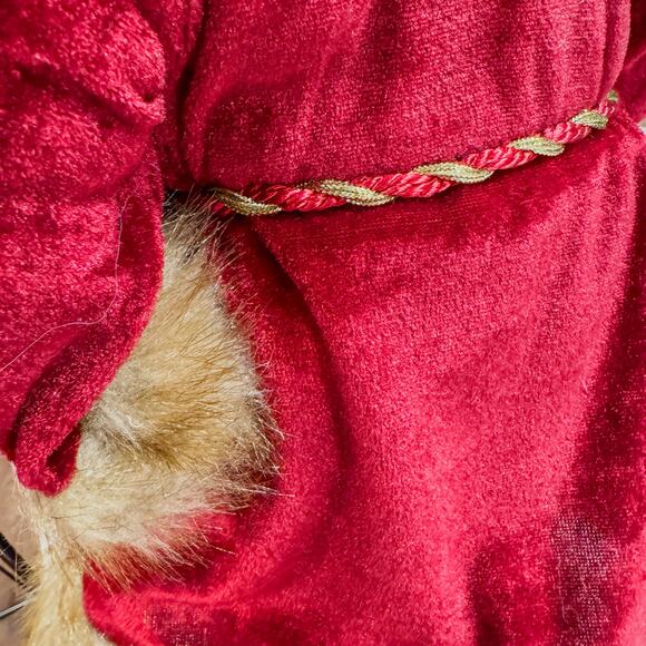 Red & Gold Porcelain Santa Christmas Tabletop Decor French Horn Cornucopia, 18"H - Picture 11 of 12